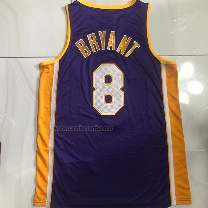 Camiseta Los Angeles Lakers Kobe Bryant #8 Mitchell & Ness 2001-02 Violeta